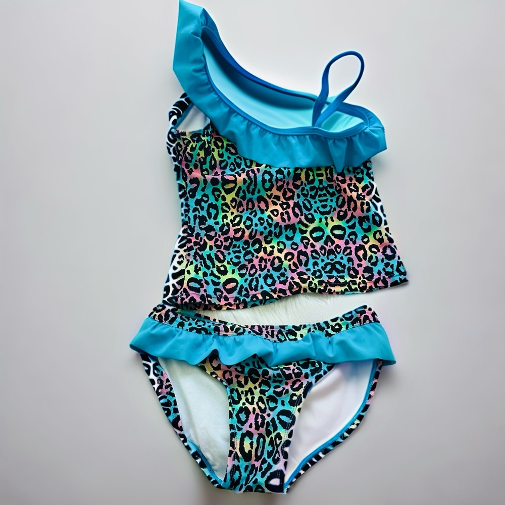 5 x $25 NWOT Off The Shoulder Leopard Print Ruffles Swim Set, 10